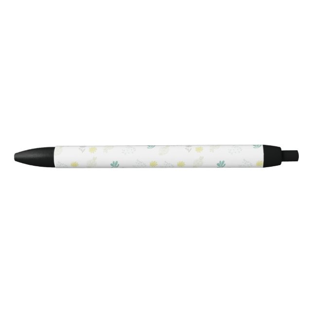 Bolígrafo De Tinta Negra Flores (Anverso)