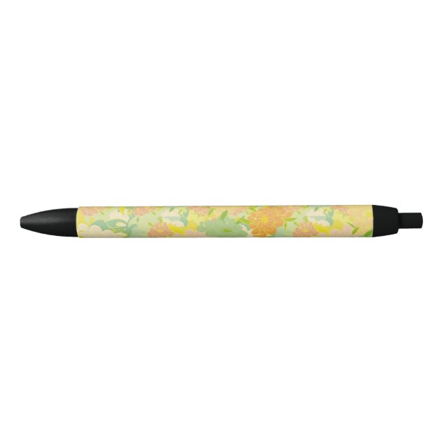 Bolígrafo De Tinta Negra Flores (Anverso)