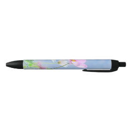 Bolígrafo De Tinta Negra Flores bonitas en colores delicados