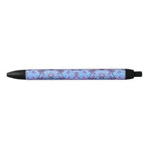 Bolígrafo De Tinta Negra Flores de Jacaranda