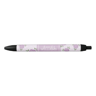 Bolígrafo De Tinta Negra Flores de Lavanda Cuta