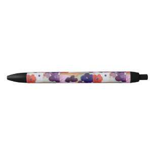 Bolígrafo De Tinta Negra Flores de primavera de Anemone