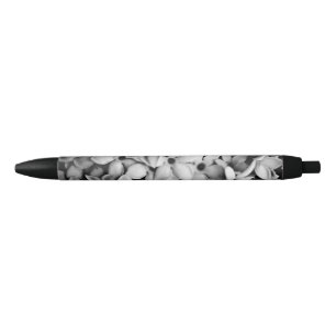 Bolígrafo De Tinta Negra flores en blanco y negro