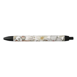 Bolígrafo De Tinta Negra Flores hermosas