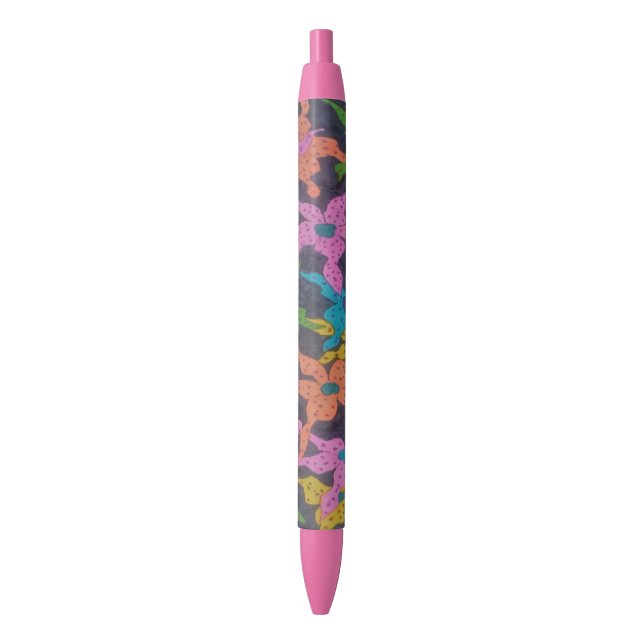 Bolígrafo De Tinta Negra Flores negritas Bouquet Pen (Frente vertical)