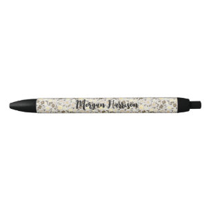 Bolígrafo De Tinta Negra flores pequeñas