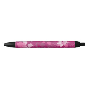 Bolígrafo De Tinta Negra flores rosadas