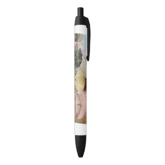 Bolígrafo De Tinta Negra Flores rosas con tinta negra