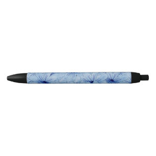 Bolígrafo De Tinta Negra Flores salvajes azul acuarela Bouquet
