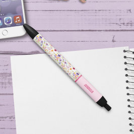 Bolígrafo De Tinta Negra Flores silvestres multicolores de moda primaverale
