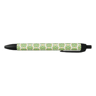 Bolígrafo De Tinta Negra Flores Verdes, Patrón De Flores, Patrón Floral
