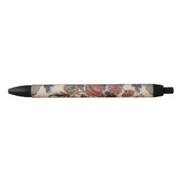 Bolígrafo De Tinta Negra Flores Victorianas 