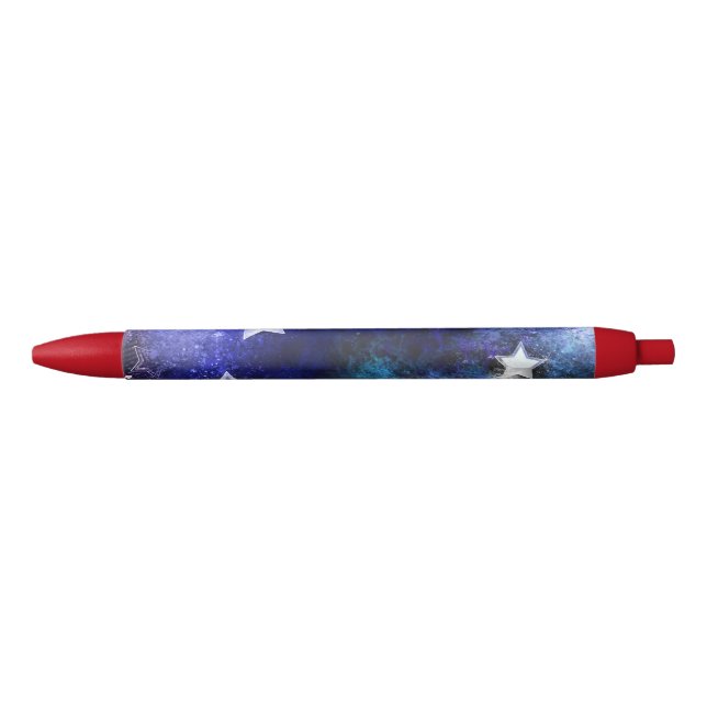 Bolígrafo De Tinta Negra Fondo espacial con estrellas (Anverso)