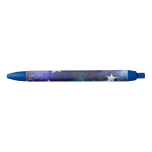 Bolígrafo De Tinta Negra Fondo espacial con estrellas