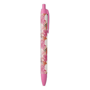 Bolígrafo De Tinta Negra Fondo floral 3