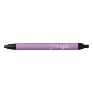 Bolígrafo De Tinta Negra Fondo morado de la frase "Imagine" Lavender