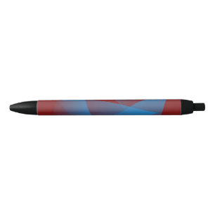 Bolígrafo De Tinta Negra Fragmentos azules flotantes