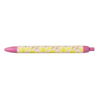 Bolígrafo De Tinta Negra Fresa limón rosa