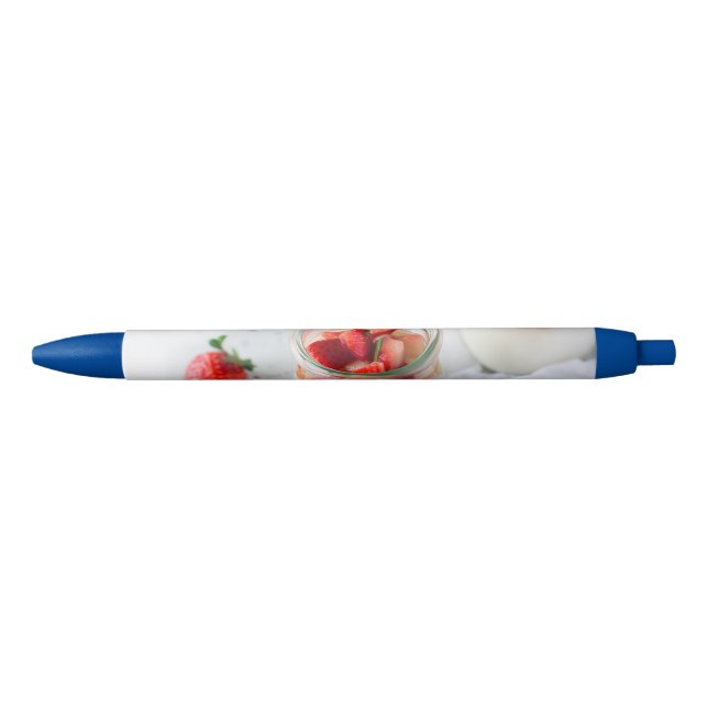Bolígrafo De Tinta Negra fresas y nata (Anverso)