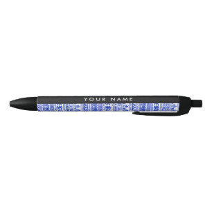 Bolígrafo De Tinta Negra Fret griego, llave de meandro mixta, azul, tu nomb