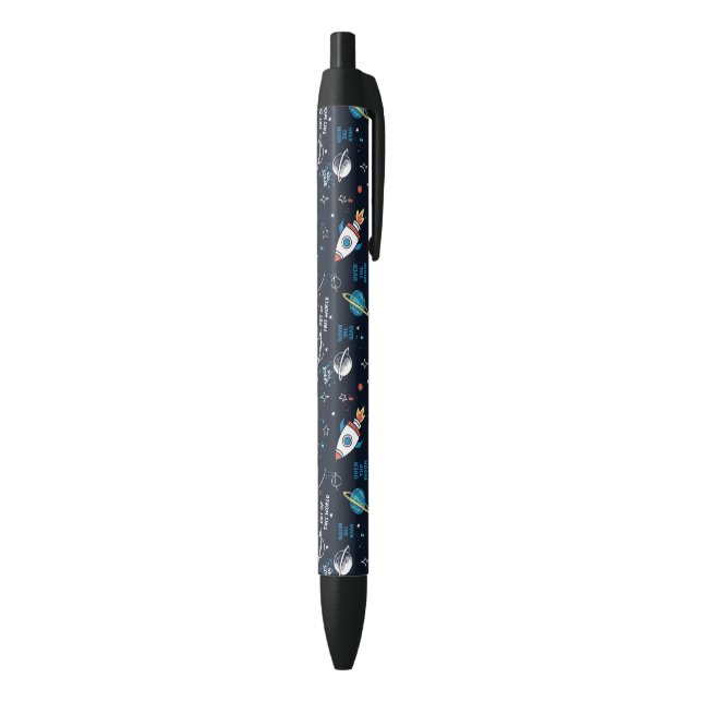 Bolígrafo De Tinta Negra Fuera de este patrón espacial mundial (Parte inferior (Vertical))