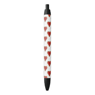 Bolígrafo De Tinta Negra Funny Heart Pattern oro rojo + tu fondo