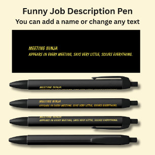 Bolígrafo De Tinta Negra Funny Job Title - Meeting Ninja