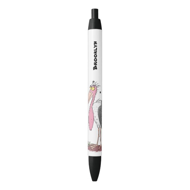 Bolígrafo De Tinta Negra Funny marabou stork personalizado (Frente vertical)