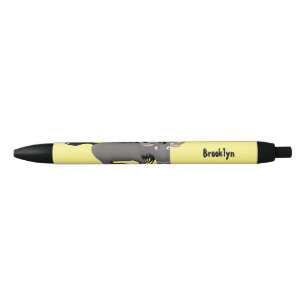 Bolígrafo De Tinta Negra Funny Wildebeest corriendo ilustracion personaliza