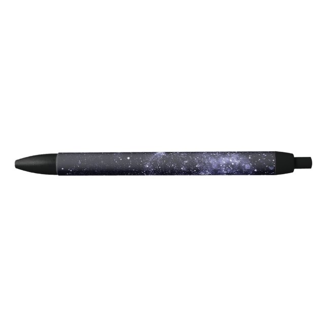 Bolígrafo De Tinta Negra Galaxia abstracta violeta morada (Anverso)