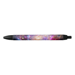 Bolígrafo De Tinta Negra Galaxia Espiral Vibrante y Patrón de Espacio de Ne