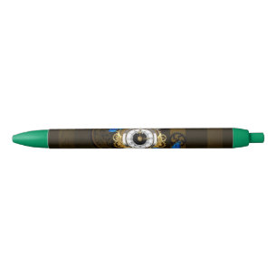 Bolígrafo De Tinta Negra Gases de vapor y mariposas azules