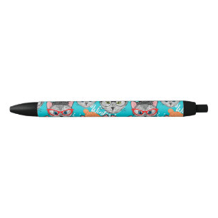 Bolígrafo De Tinta Negra Gato en el gorra