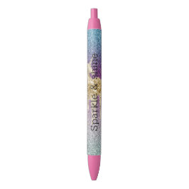 Bolígrafo De Tinta Negra Girly Aqua Purple Mint Purpurina rosa negro unicor