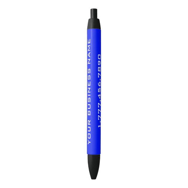 Bolígrafo De Tinta Negra GMF azul personalizado (Frente vertical)