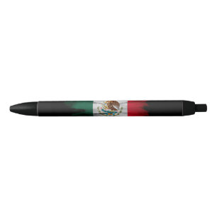 Bolígrafo De Tinta Negra Golpe de pincel de la bandera de México, bandera