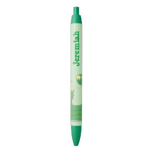 Bolígrafo De Tinta Negra Graciosa serpiente verde con maraca personalizado