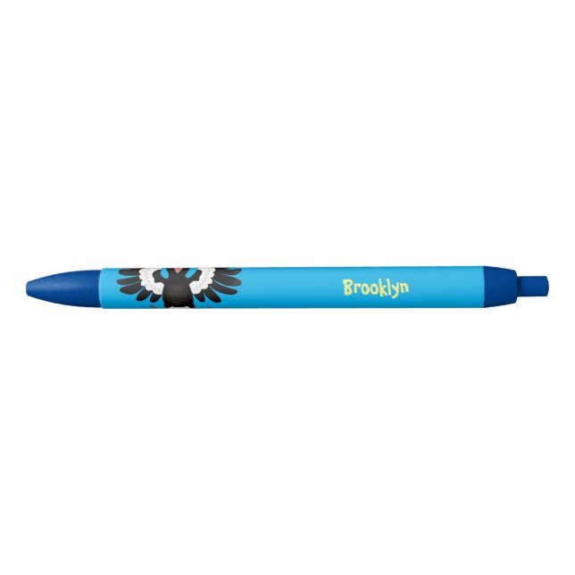Bolígrafo De Tinta Negra Gracioso ilustracion de personalizado magpie austr (Anverso)