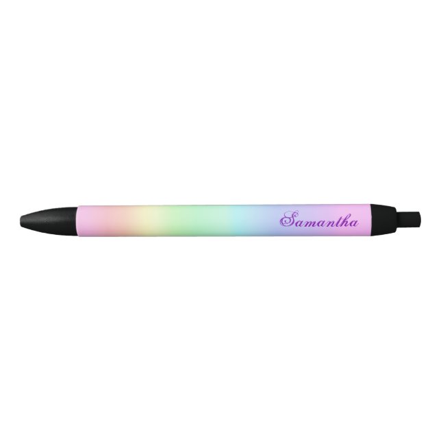 Bolígrafo De Tinta Negra Gradiente arcoiris de bonito (Anverso)