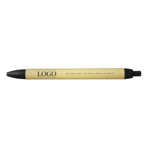 Bolígrafo De Tinta Negra Gradiente de oro Personalizado comercial del logot