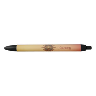 Bolígrafo De Tinta Negra Gradiente de sol boho