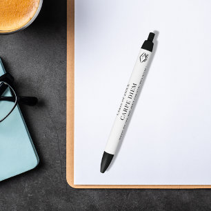 Bolígrafo De Tinta Negra Graduación de la cita inspiradora en blanco negro