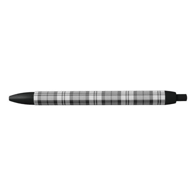 Bolígrafo De Tinta Negra Gray Blackwatch Tartan Plaid Design (Anverso)