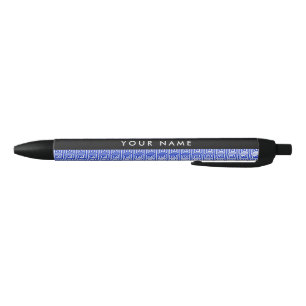 Bolígrafo De Tinta Negra Griego de la llave del andén azul, tu nombre, pers
