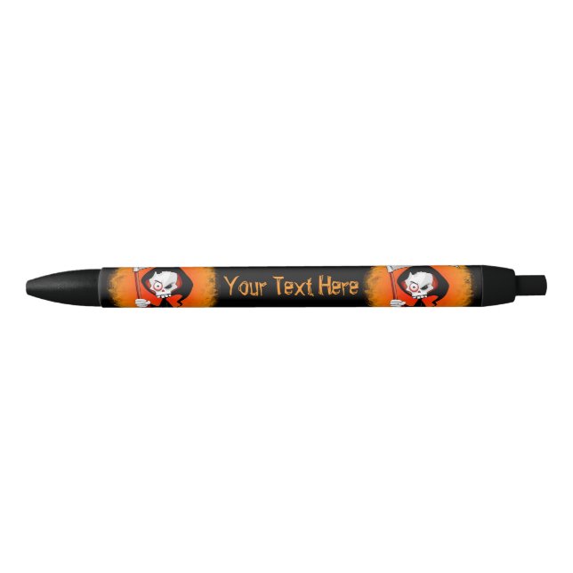 Bolígrafo De Tinta Negra Grim Reaper Personalizado (Anverso)
