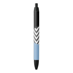 Bolígrafo De Tinta Negra Gris Zigzag, Gris Chevron, Zigzag Pattern, Azul