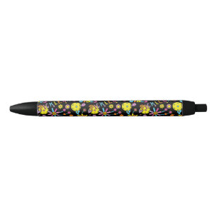 Bolígrafo De Tinta Negra Groovy, años 90 retro, negro