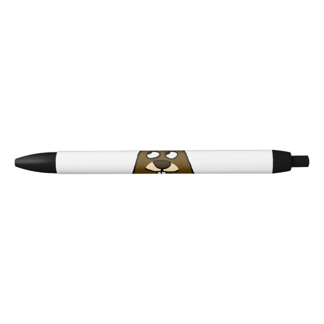 Bolígrafo De Tinta Negra Groundhog Face (Anverso)
