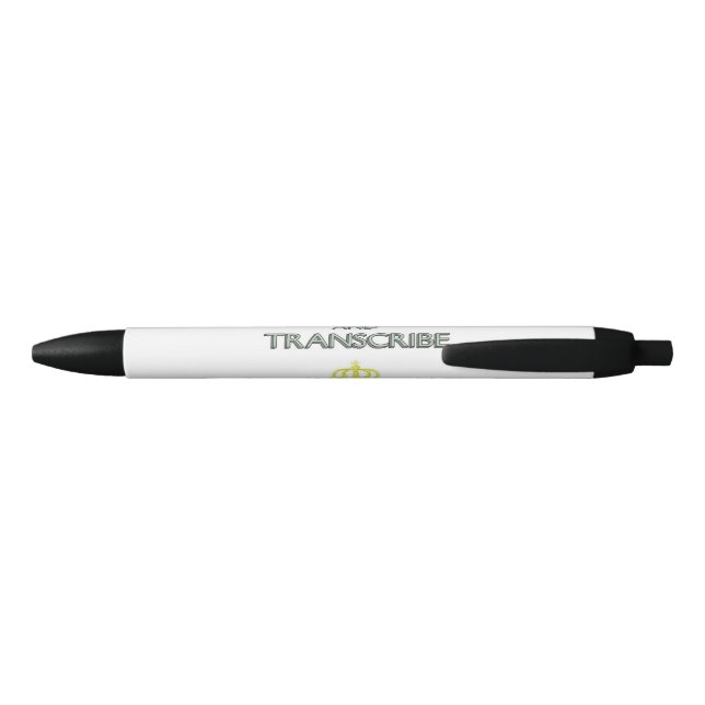Bolígrafo De Tinta Negra Guarde la calma y transcriba (Reverso)