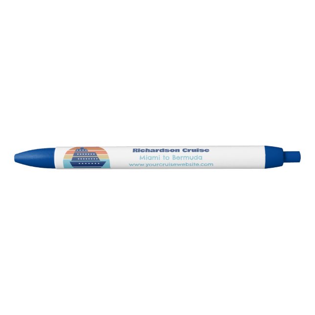 Bolígrafo De Tinta Negra Guay Cruise Ship Ocean Liner Sunset Marketing (Anverso)